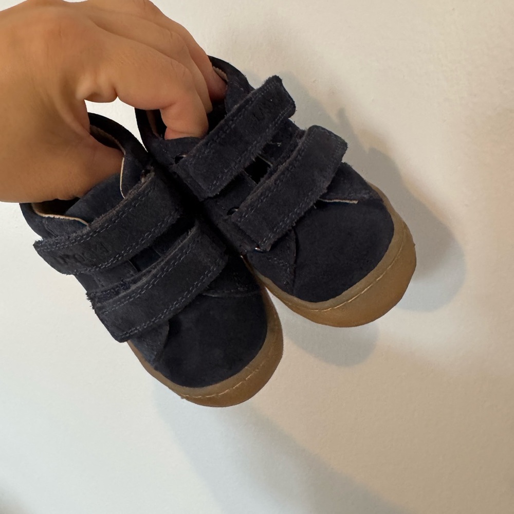 Kids Navy Blue Leather Shoes